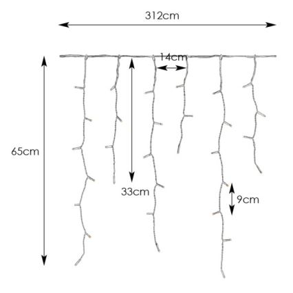 Markslöjd 108179 - LED vanjska božićna zavjesa GARDEN24 160xLED/24V 3,1m topla bijela