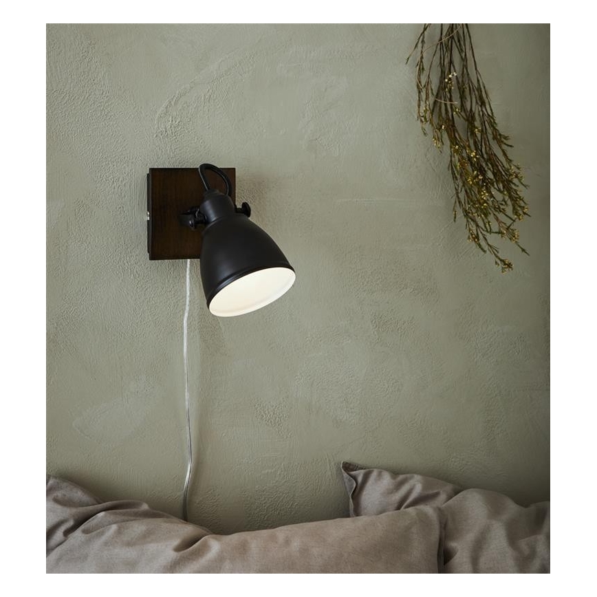 Markslöjd 108211 - Zidna reflektorska svjetiljka NATIVE 1xE14/18W/230V crna/smeđa