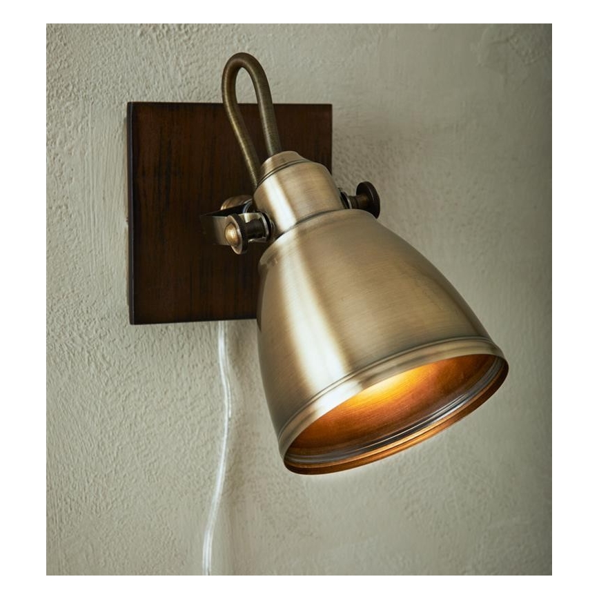 Markslöjd 108212 - Zidna reflektorska svjetiljka NATIVE 1xE14/18W/230V mesing/smeđa