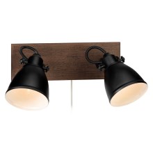 Markslöjd 108213 - Zidna reflektorska svjetiljka NATIVE 2xE14/18W/230V crna/smeđa