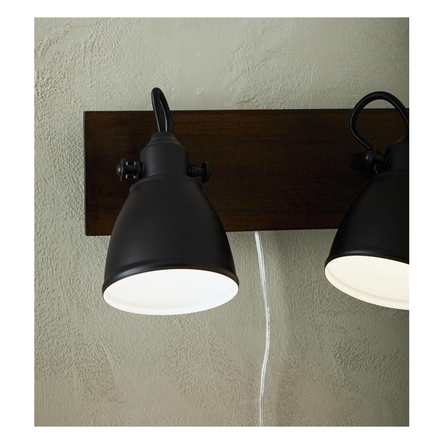 Markslöjd 108213 - Zidna reflektorska svjetiljka NATIVE 2xE14/18W/230V crna/smeđa