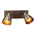 Markslöjd 108214 - Zidna reflektorska svjetiljka NATIVE 2xE14/18W/230V mesing/drvo