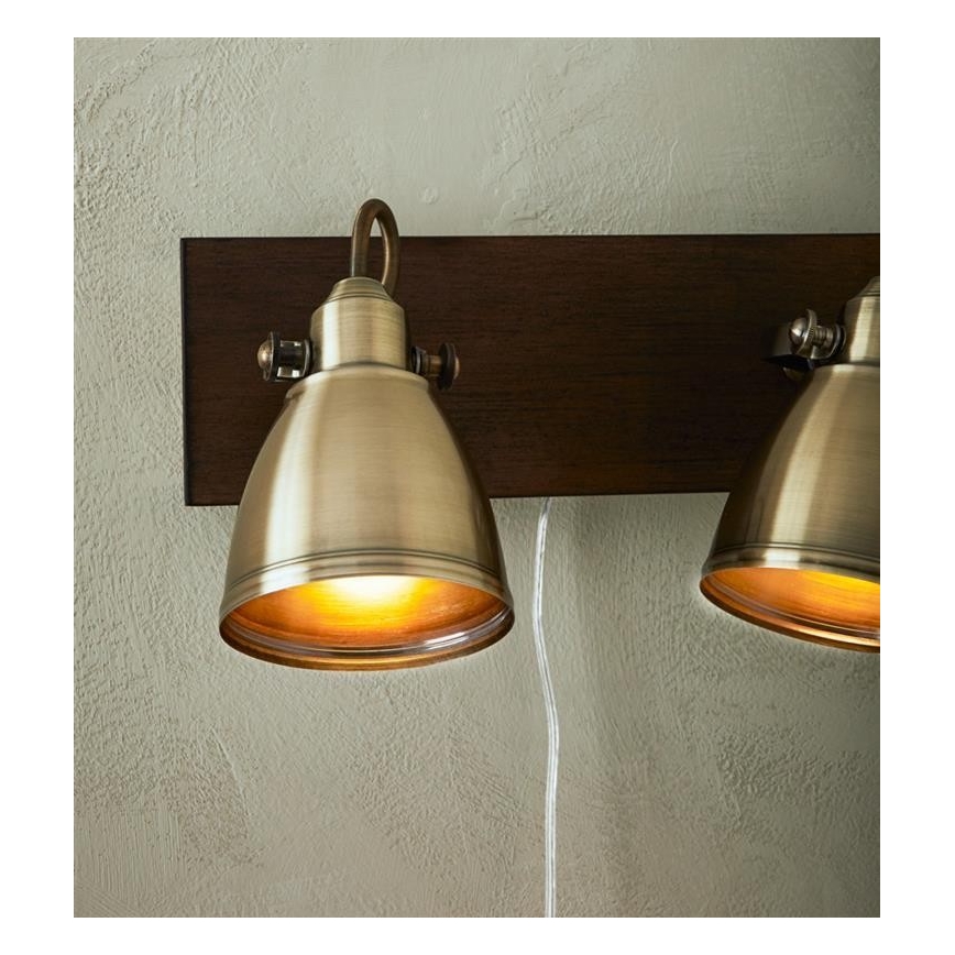 Markslöjd 108214 - Zidna reflektorska svjetiljka NATIVE 2xE14/18W/230V mesing/smeđa