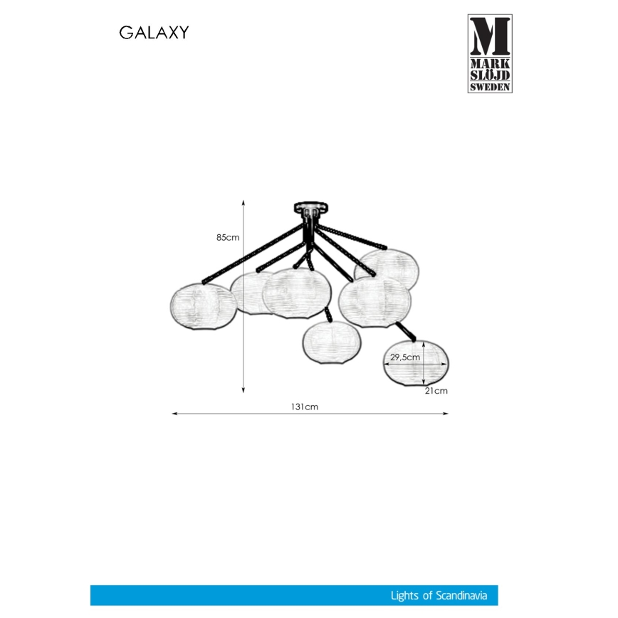 Markslöjd 108216 - Ugradbeni luster GALAXY 7xE27/15W/230V
