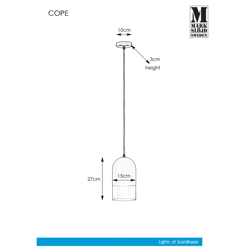 Markslöjd 108225 - Luster na sajli COPE 1xE14/18W/230V