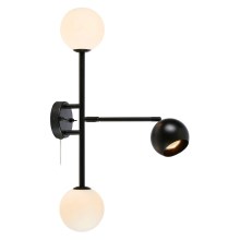 Markslöjd 108255 - Zidna svjetiljka BESIDE 2xG9/20W/230V + 1xGU10/7W/230V crna