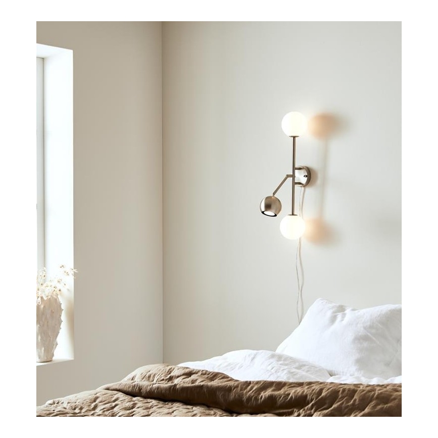 Markslöjd 108256 - Zidna svjetiljka BESIDE 2xG9/20W/230V + 1xGU10/7W/230V mat krom