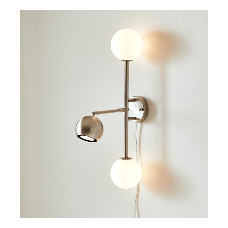 Markslöjd 108256 - Zidna svjetiljka BESIDE 2xG9/20W/230V + 1xGU10/7W/230V mat krom