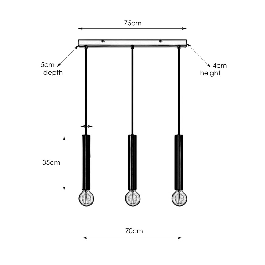 Markslöjd 108261 - Luster na sajli SENCILLO 3xE27/40W/230V zlatna