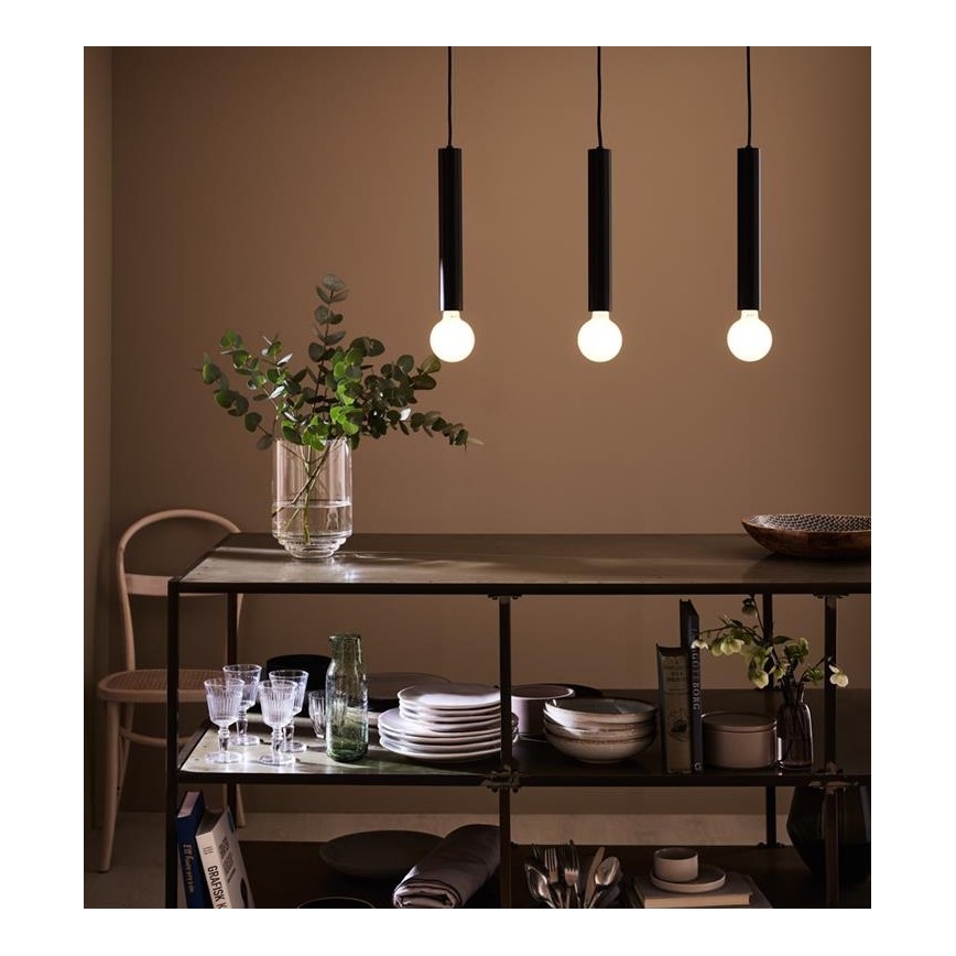 Markslöjd 108262 - Luster na sajli SENCILLO 3xE27/40W/230V crna
