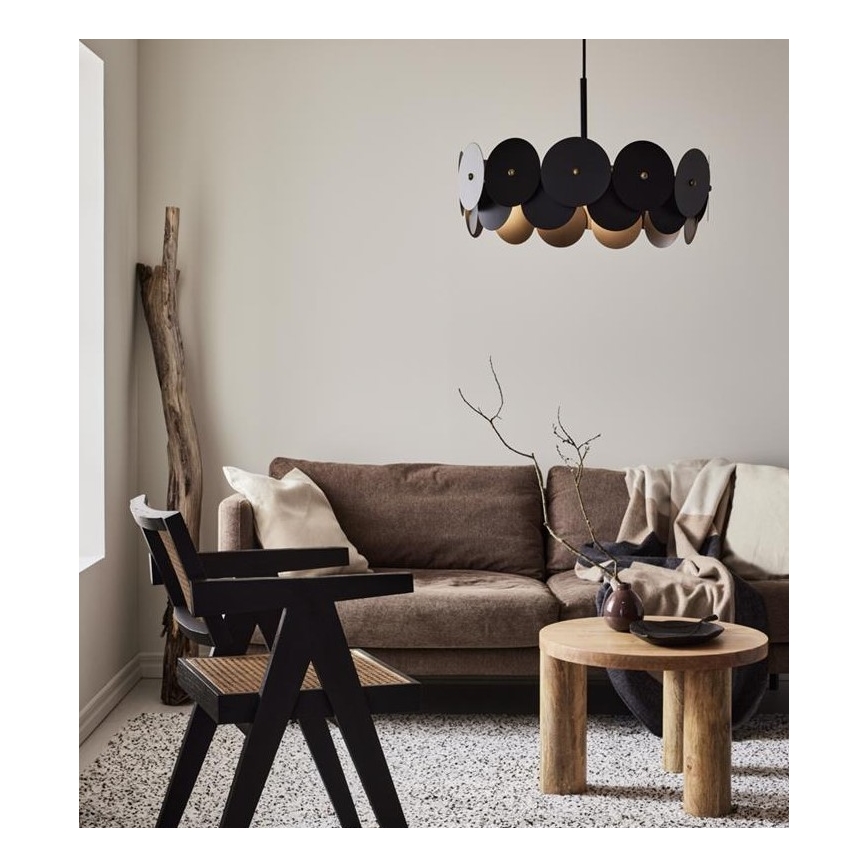 Markslöjd 108265 - Luster na sajli VEGAS 3xE27/40W/230V crna