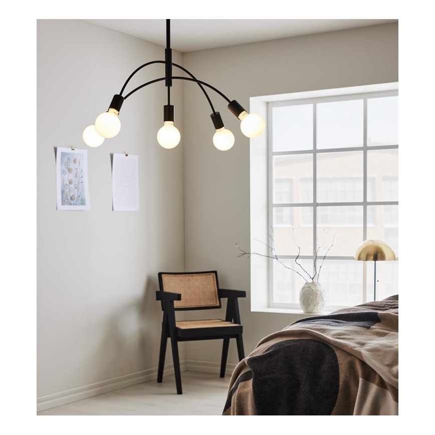 Markslöjd 108286 - Luster na sajli CYGNUS 5xE27/40W/230V crna