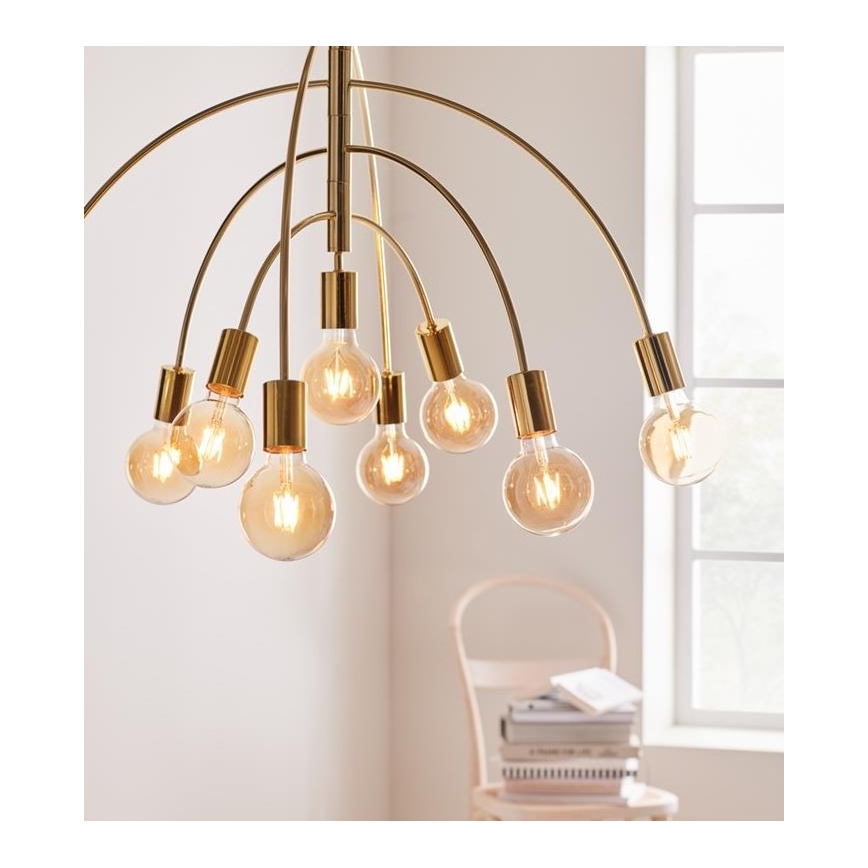 Markslöjd 108289 - Luster na sajli LAVELLO 9xE27/40W/230V zlatna