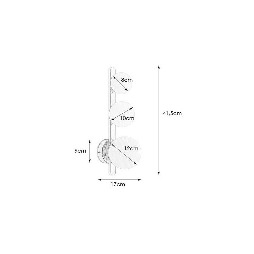 Markslöjd 108349 - Zidna svjetiljka za kupaonicu PURO 3xG9/20W/230V IP44 crna