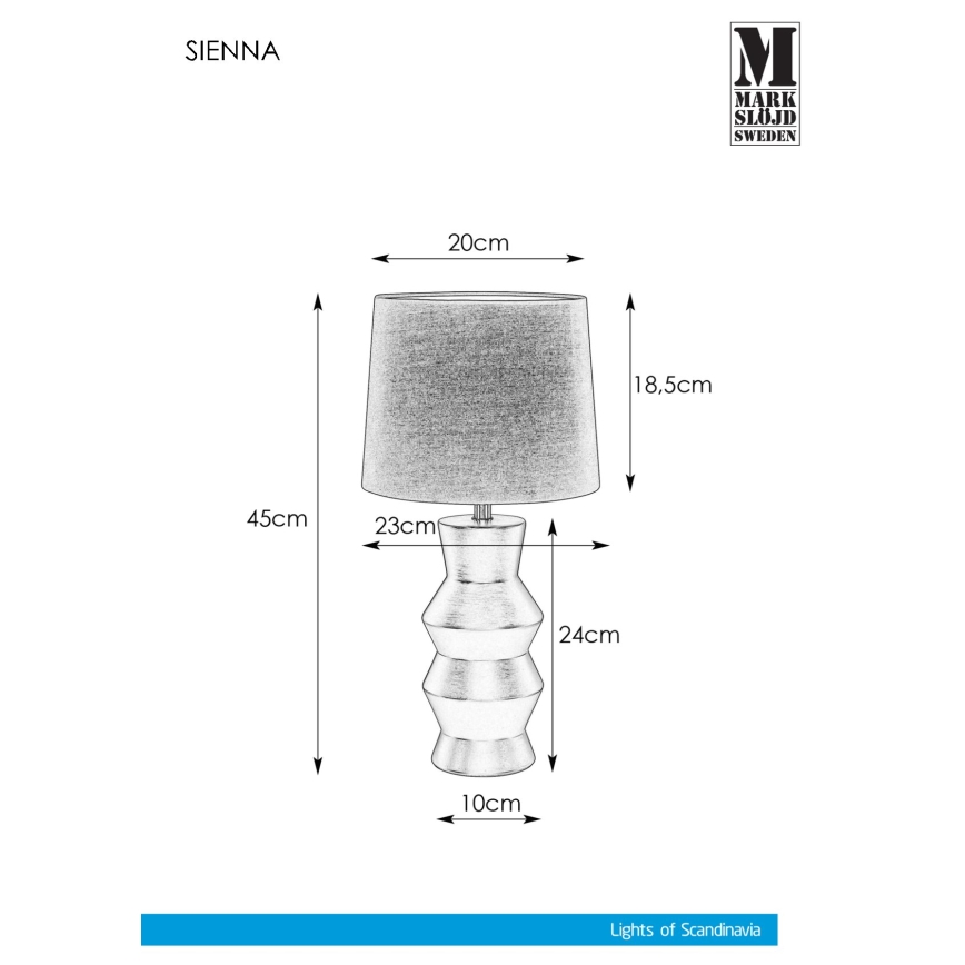 Markslöjd 108448 - Stolna lampa SIENNA 1xE27/40W/230V bijela