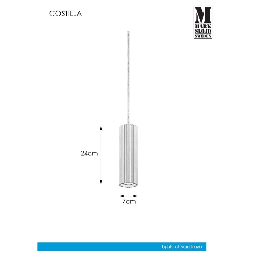 Markslöjd 108465 - Luster na sajli COSTILLA 1xGU10/7W/230V bijela