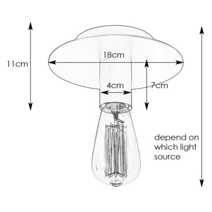 Markslöjd 108540 - Stropna svjetiljka PIATTO 1xE27/40W/230V crna