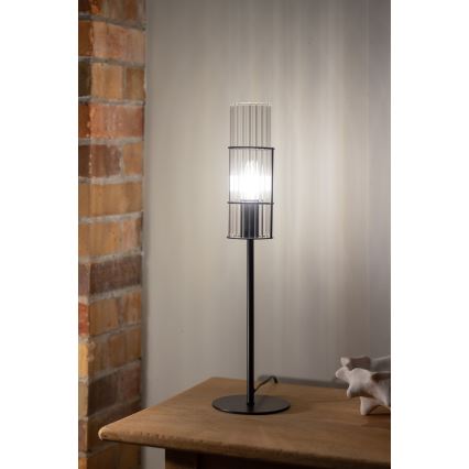 Markslöjd 108555 - Stolna lampa TUBO 1xE14/40W/230V 50 cm crna/prozirna