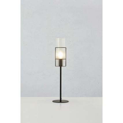 Markslöjd 108555 - Stolna lampa TUBO 1xE14/40W/230V 50 cm crna/prozirna