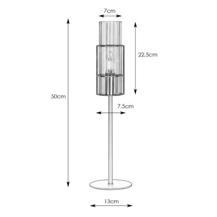 Markslöjd 108555 - Stolna lampa TUBO 1xE14/40W/230V 50 cm crna/prozirna