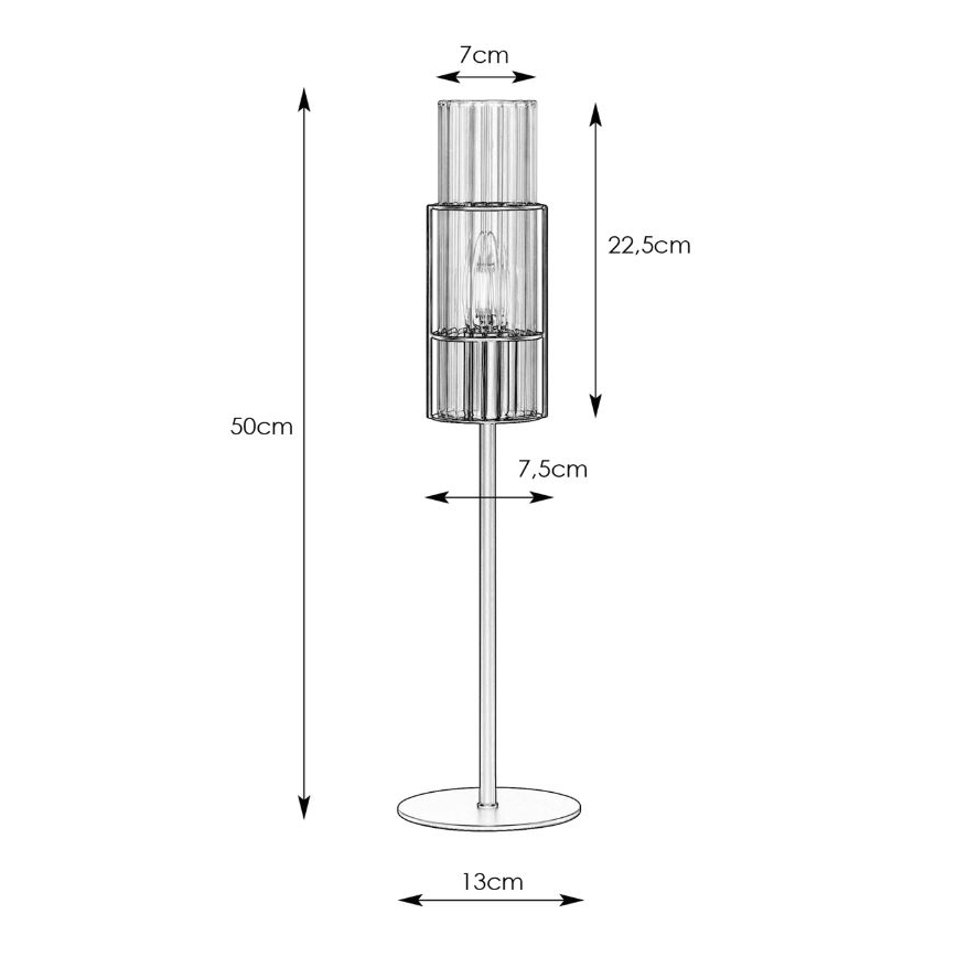 Markslöjd 108555 - Stolna lampa TUBO 1xE14/40W/230V 50 cm crna/prozirna