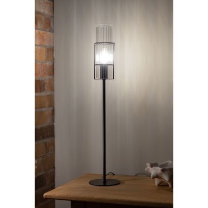 Markslöjd 108556 - Stolna lampa TUBO 1xE14/40W/230V 65 cm crna/prozirna