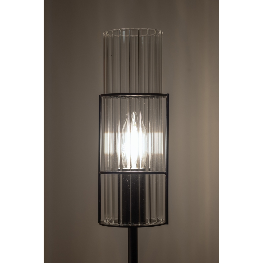 Markslöjd 108556 - Stolna lampa TUBO 1xE14/40W/230V 65 cm crna/prozirna