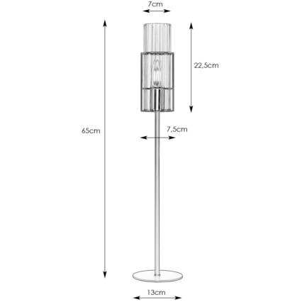 Markslöjd 108556 - Stolna lampa TUBO 1xE14/40W/230V 65 cm crna/prozirna