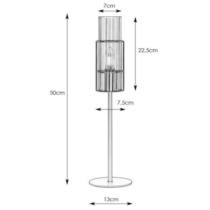 Markslöjd 108557 - Stolna lampa TUBO 1xE14/40W/230V 50 cm sjajni krom/prozirna