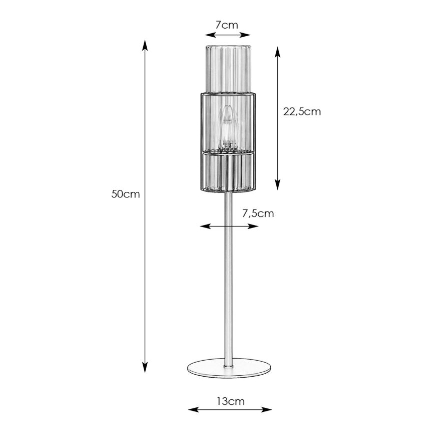 Markslöjd 108557 - Stolna lampa TUBO 1xE14/40W/230V 50 cm sjajni krom/prozirna