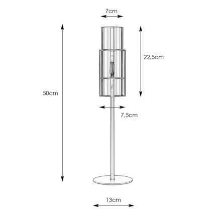 Markslöjd 108559 - Stolna lampa TUBO 1xE14/40W/230V 50 cm crna