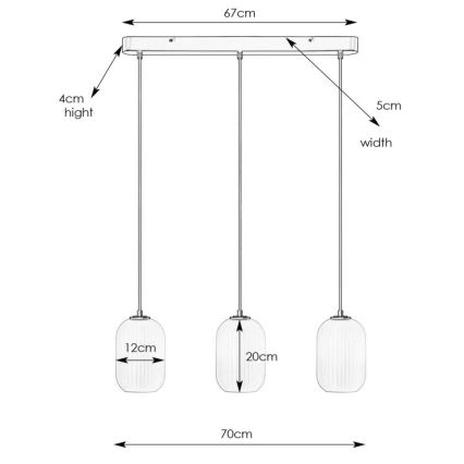 Markslöjd 108563 - Luster na sajli CAVA 3xE14/40W/230V