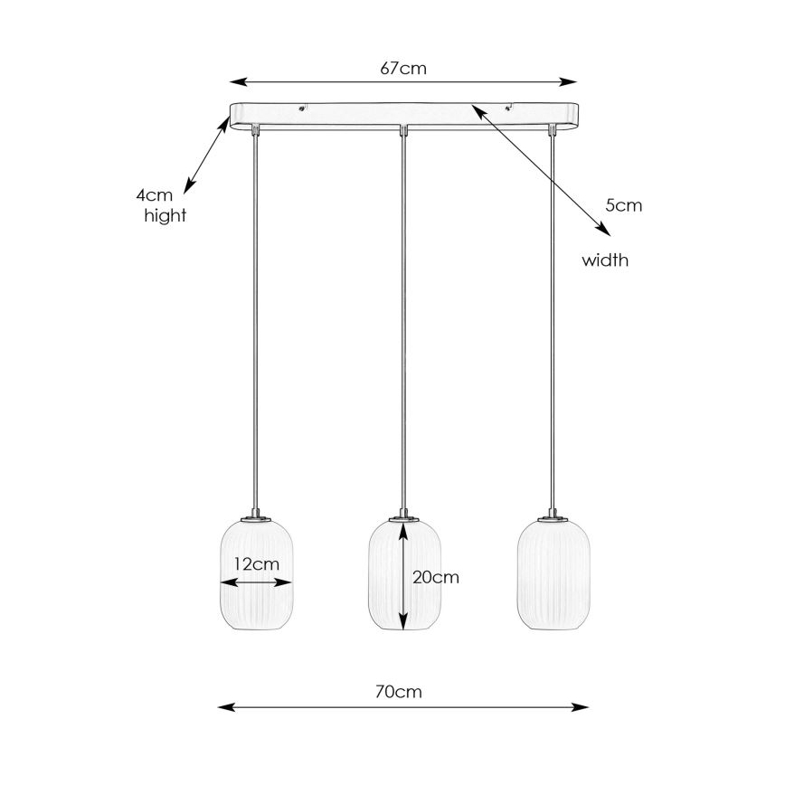 Markslöjd 108563 - Luster na sajli CAVA 3xE14/40W/230V