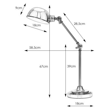 Markslöjd 108583 - Stolna lampa PORTLAND 1xE27/40W/230V sjajni krom