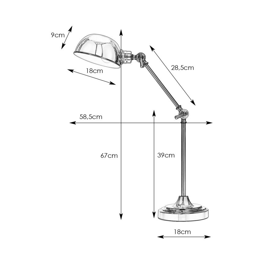 Markslöjd 108583 - Stolna lampa PORTLAND 1xE27/40W/230V sjajni krom