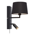 Markslöjd 108595 - LED zidna svjetiljka s USB COMO 1xE14/40W/230V + LED/3W crna