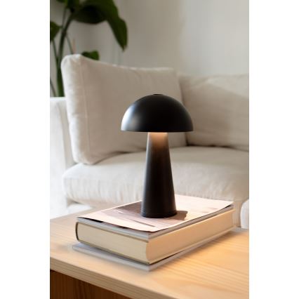 Markslöjd 108655 - LED prigušiva punjiva stolna svjetiljka FUNGI LED/1,5W/5V 2000 mAh IP44 crna
