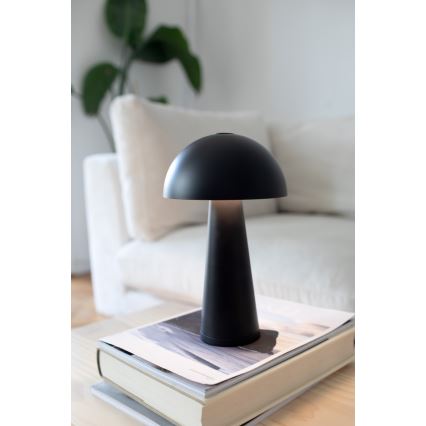 Markslöjd 108655 - LED prigušiva punjiva stolna svjetiljka FUNGI LED/1,5W/5V 2000 mAh IP44 crna