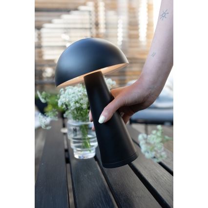 Markslöjd 108655 - LED prigušiva punjiva stolna svjetiljka FUNGI LED/1,5W/5V 2000 mAh IP44 crna