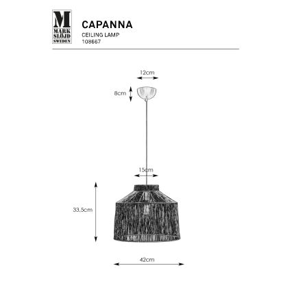 Markslöjd 108667 - Luster na sajli CAPANNA 1xE27/40W/230V mesing
