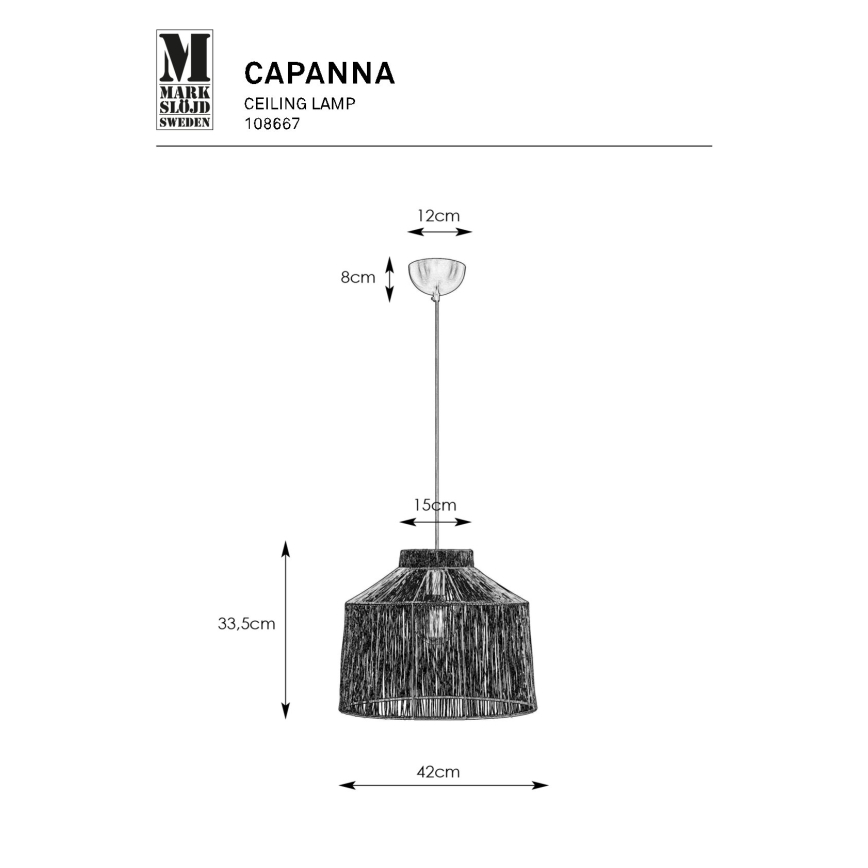 Markslöjd 108667 - Luster na sajli CAPANNA 1xE27/40W/230V mesing