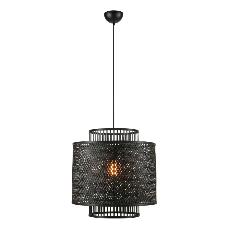 Markslöjd 108676 - Luster na sajli STRATI 1xE27/40W/230V crna/bambus