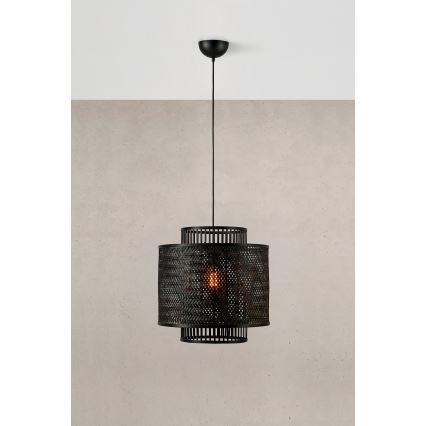 Markslöjd 108676 - Luster na sajli STRATI 1xE27/40W/230V crna/bambus