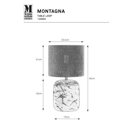 Markslöjd 108684 - Stolna lampa MONTAGNA 1xE14/40W/230V 45 cm bež/crna