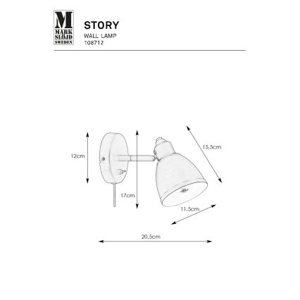 Markslöjd 108712 - Zidna lampa STORY 1xE14/40W/230V crna