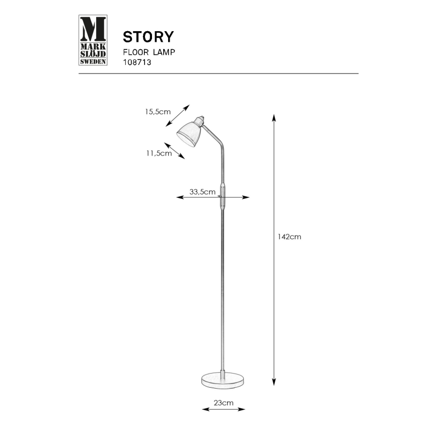 Markslöjd 108713 - Podna lampa STORY 1xE14/40W/230V crna