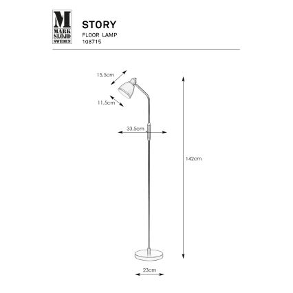 Markslöjd 108715 - Podna lampa STORY 1xE14/40W/230V mesing