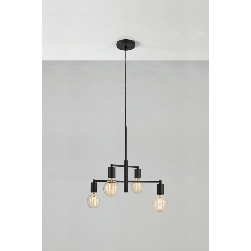 Markslöjd 108716 - Luster na sajli CIELO 4xE27/40W/230V crna