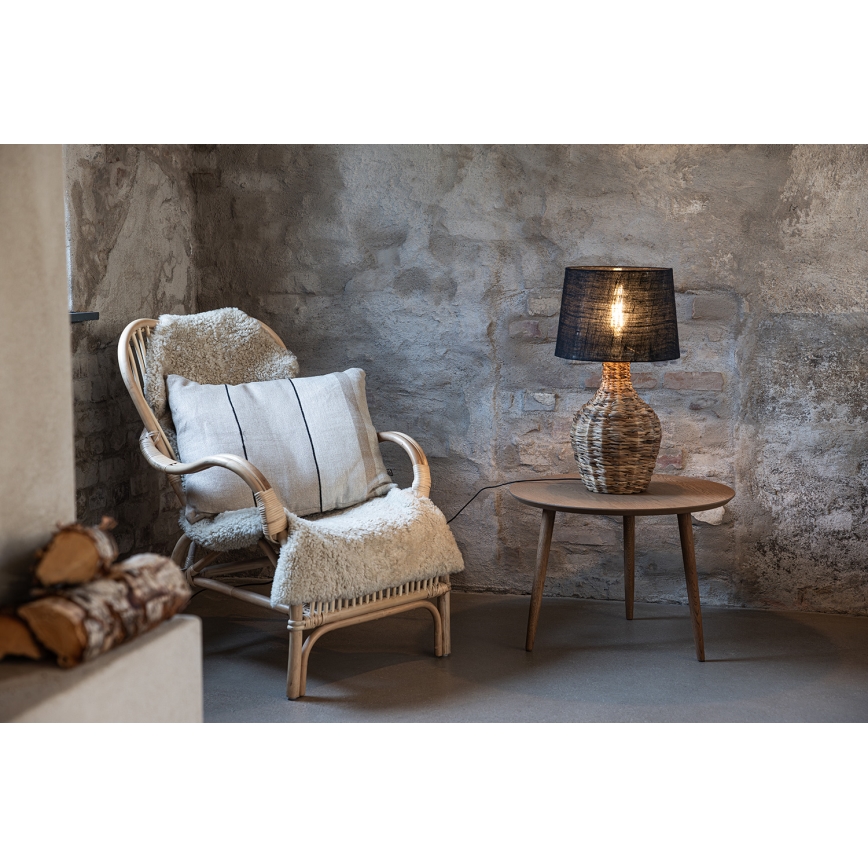 Markslöjd 108770 - Stolna lampa PAGLIA 1xE27/40W/230V crna/ratan