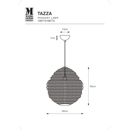 Markslöjd 108773 - Luster na sajli TAZZA 1xE27/40W/230V zlatna